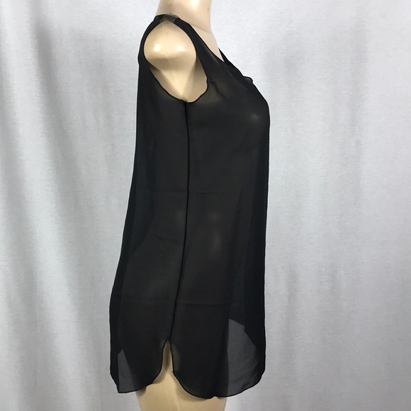 Zuliana Size Small Black Sheer Cover Up Dress. Made in USA. New with Tags - Picture 2 of 3